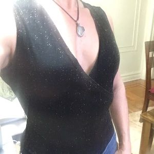 Black stretchy glittery top